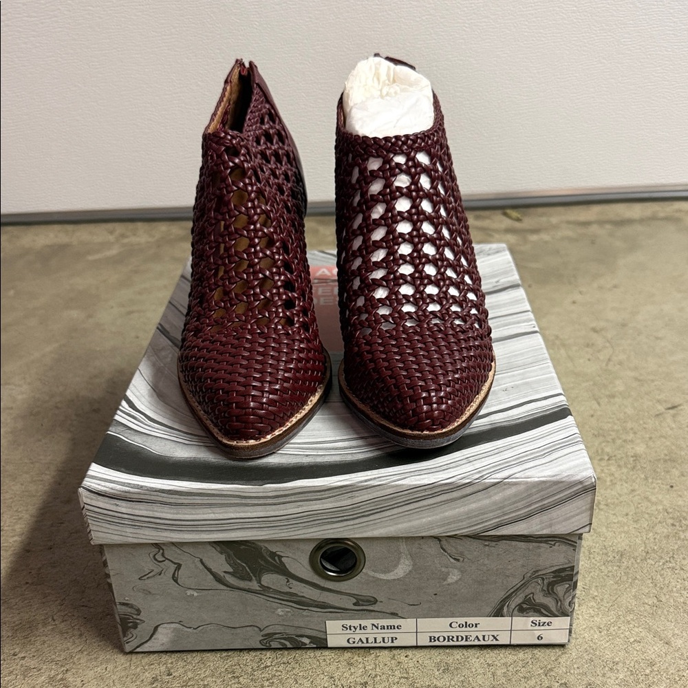 Brand new Jefferey Campbell Bordeaux Woven Ankle Booties